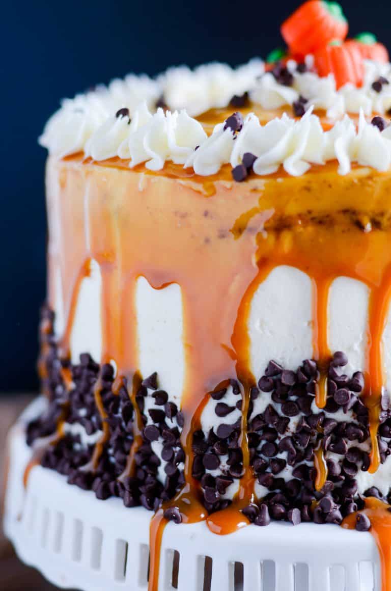Pumpkin Chocolate Layer Cake with Cream Cheese Frosting